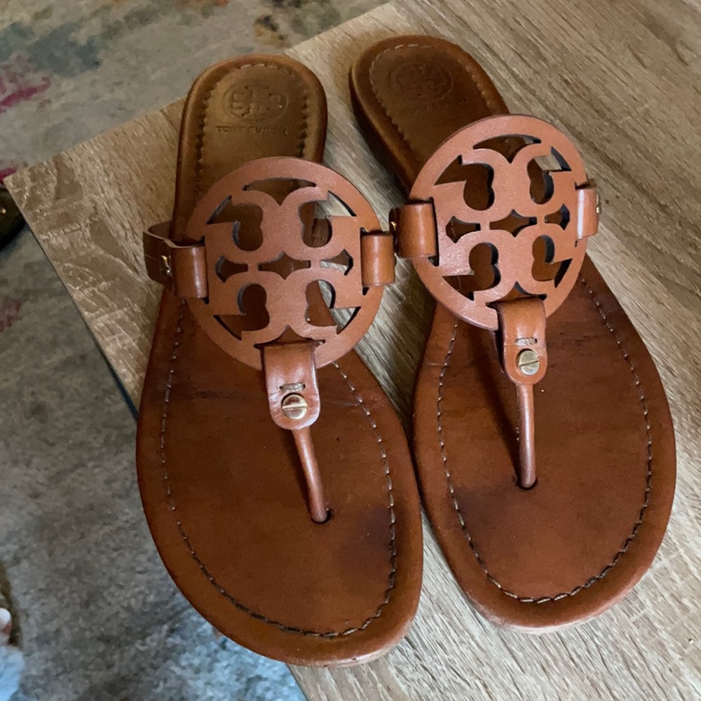 Tan tory burch sandals size 8.5